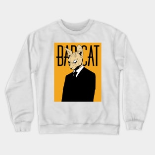 Bad sphinx Cat whit suit "yellow background" Crewneck Sweatshirt